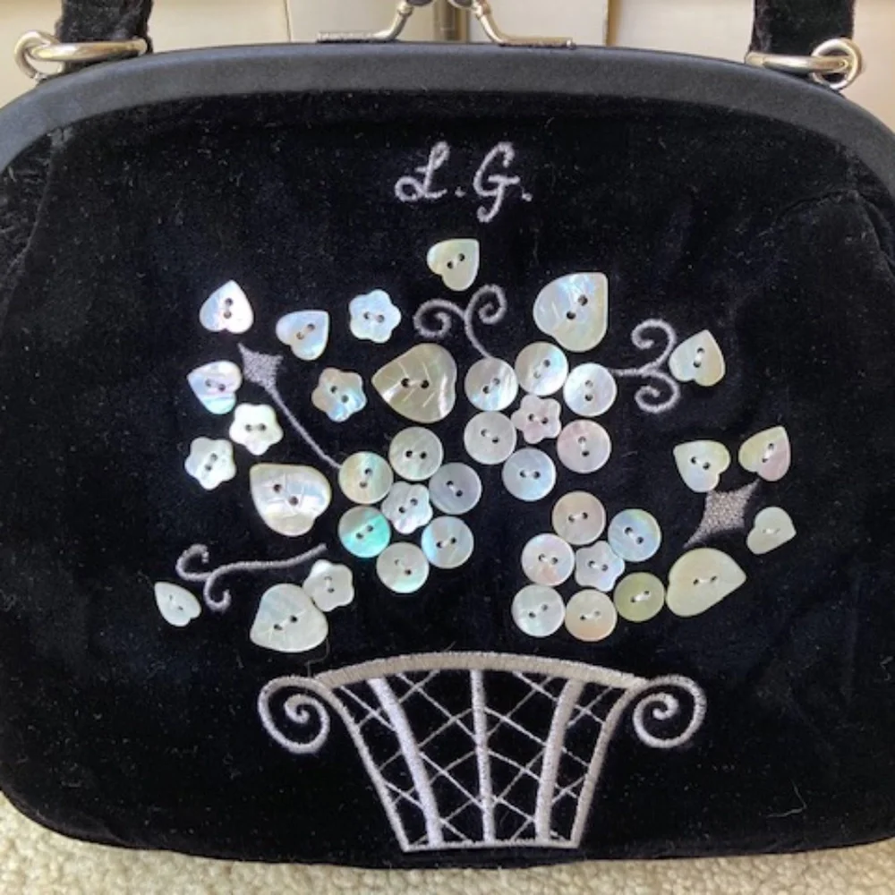 Lulu Guinness London Black Velvet Purse - Picture 4 of 11